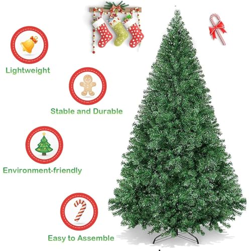 Árbol de Navidad artificial de abeto de 6 pies sin caída de hojas con base estable 2