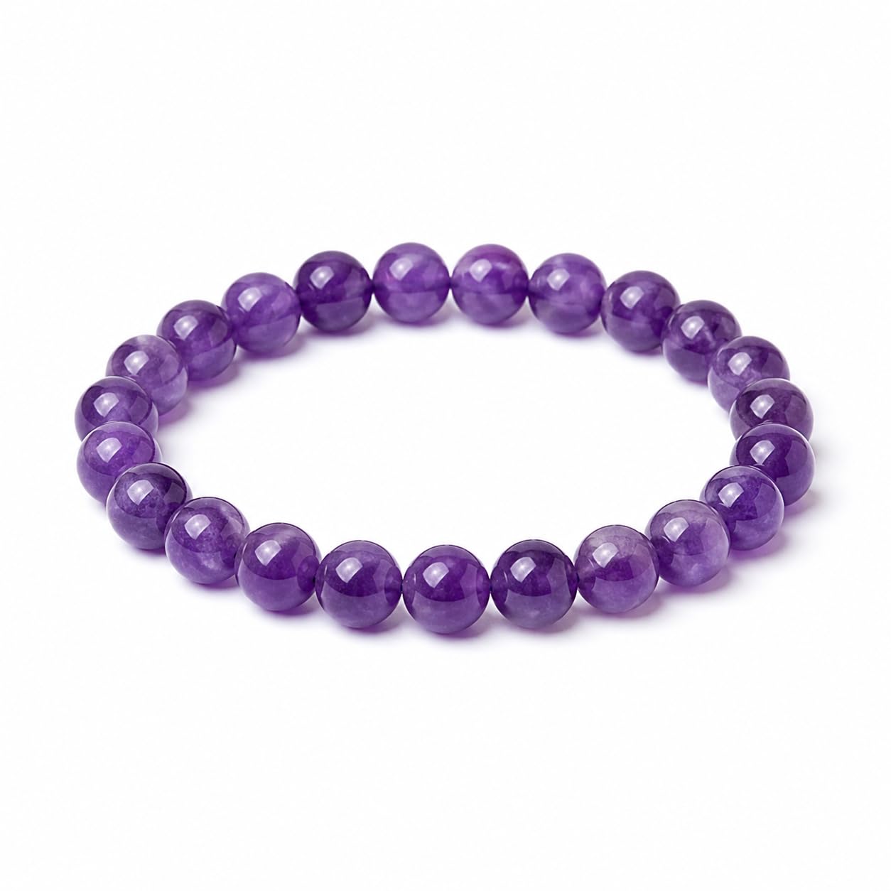 Amethyst Bracelet for Stress Relief & Peace of Mind | Genuine Purple Healing Crystal Stretch Bracelet for Men And Women-image-5