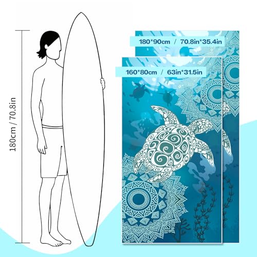 Joyoldelf Mikrofaser Strandtuch - 180 x 90cm Groß Sandfrei Schnelltrocknend & Leicht Strandhandtuch, Ideal für Frauen und Männer am Strand, Schwimmbad oder im Urlaub