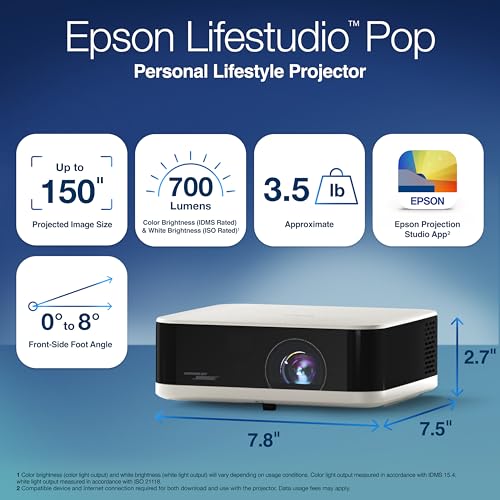 Epson Lifestudio Pop Full HD Personal Lifestyle Projector - image 7