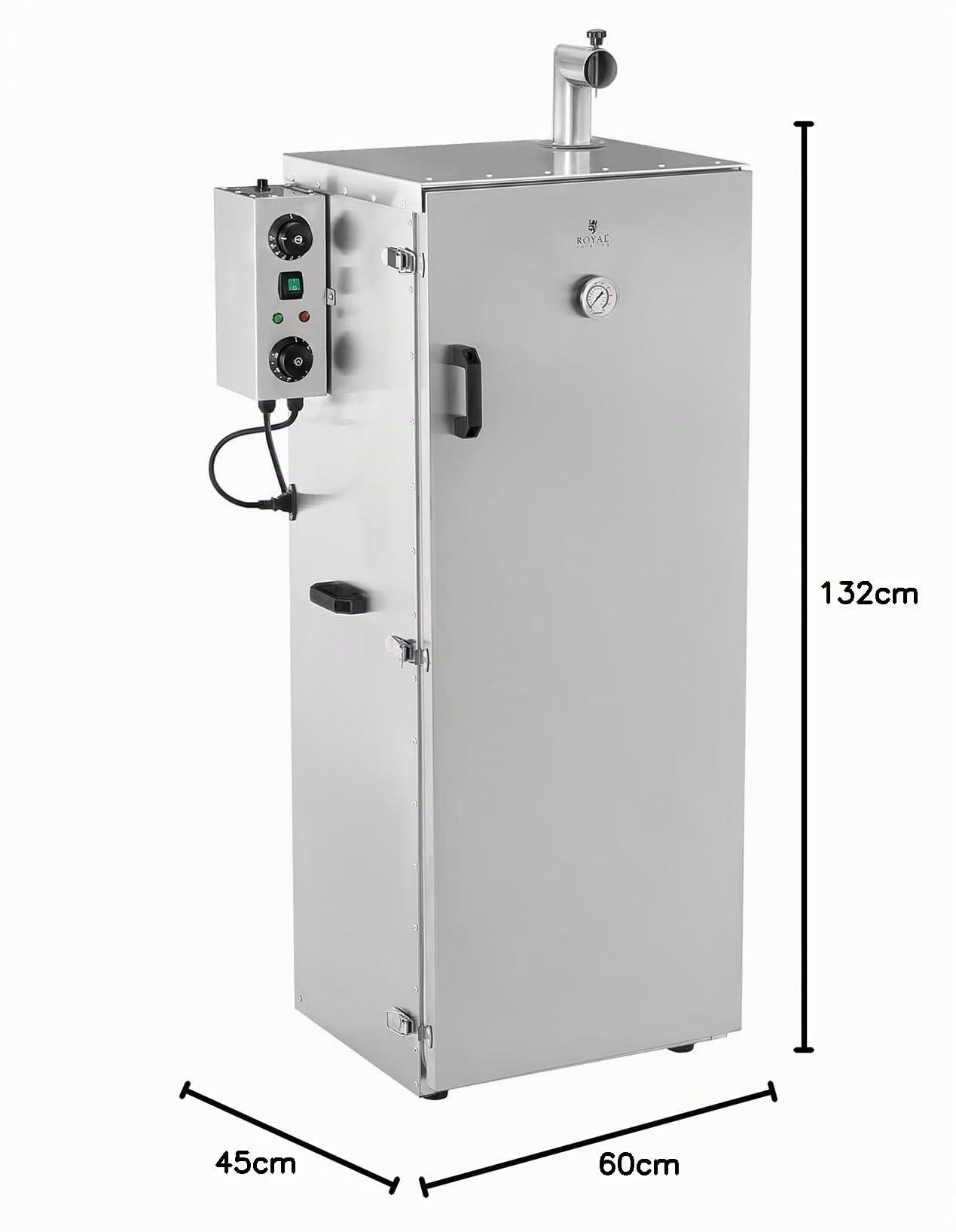 Royal Catering RC-FS1300 - Bruciatore per affumicatura, 147 l, 8 griglie