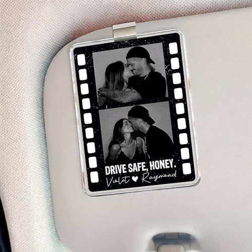 Mit & Mia Personalized Valentine Gifts, Car Visor Photo Clip, Drive Safe I Love You Custom...