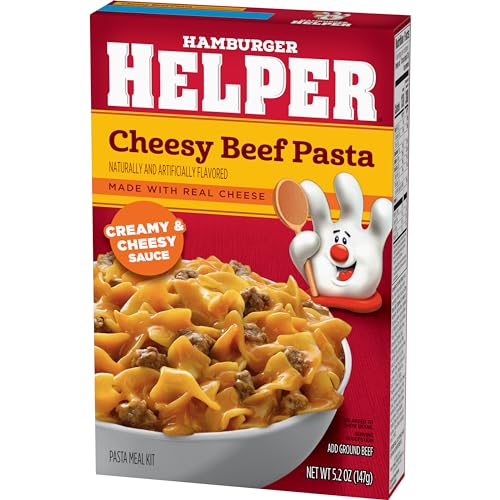 Image of Hamburger Helper Cheesy Beef Pasta Meal (5.2 oz - 12 Pack) No Artificial Flavors, Ready in 3 Easy Steps, Quick Meals Perfect for Midweek Dinners, Busy Evenings & Families On-the-Go