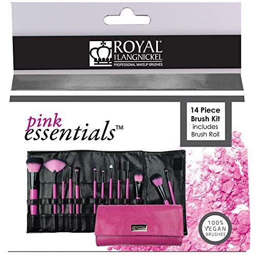 Royal & Langnickel Wrap Synthetic Hair 13-Piece Cosmetic Brush Set (Pink) - Image 4