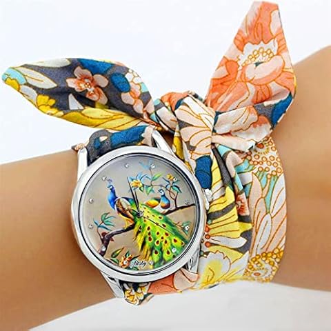 Simple Ladies Cloth Wristwatch Fashion Women Dress Watch Silver Quartz Watch Sweet Girls Watch Fabric Clock Cover