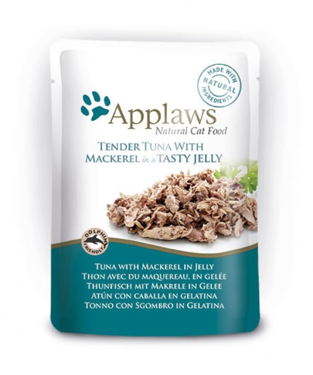 Applaws Comida Húmeda para Gatos 16 Sobres x 70 Gr Varios Sabores (Atún Y Caballa En Gelatina)