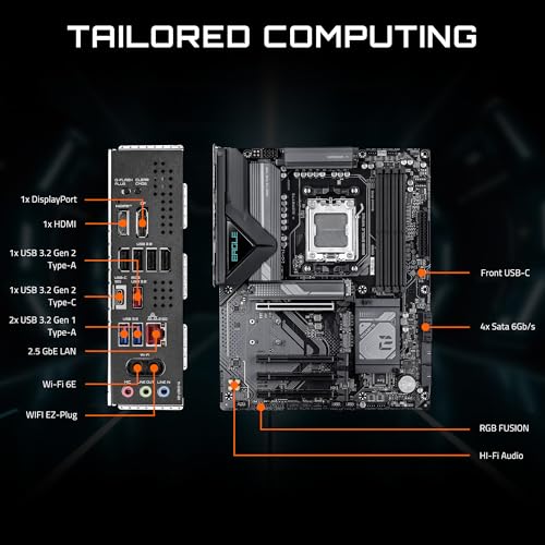Image of GIGABYTE B840 Eagle WIFI6E AMD AM5 ATX Motherboard, Support Ryzen 9000 /8000 /7000 Series, 8+2+2 Power Phase, DDR5, 3X M.2, PCIe 4.0, USB-C 3.2 Gen 2, WiFi 6E, 2.5GbE LAN, EZ-Latch, 3-Year Warranty