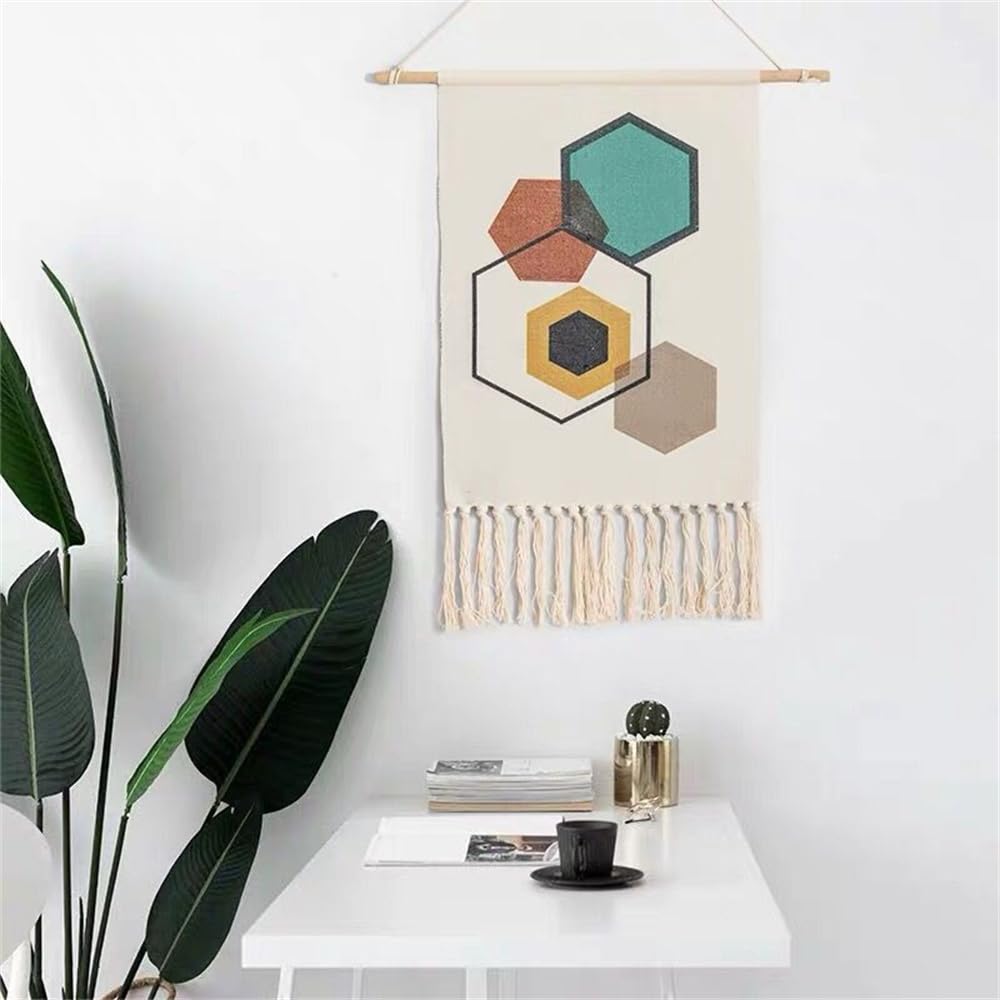 Bmidrut C2 Macrame Woven Wall Hanging Tapestry Home Decor Boho Bohemian Wall Art For Home Apartment Dorm Room Backdrop 50X85cm
