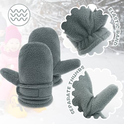 Image of BAVST Baby Toddler Winter Mittens Girls Warm Fleece Lined Gloves Kids Sherpa Lined Mittens for Boys