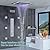 HOMEDEC LED Multi Functions Full Body Shower System with 6pcs Body Jets Spray with?Up/Down?Shower Spout, Large 3 In 1 Functions 14x20inch Showerhead, Rainfall Mist Shower Faucet Set, Brushed Nickel