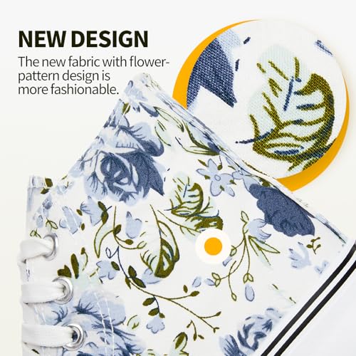 yageyan Womens High Top Canvas Sneakers Fashion Lace up White Shoes for Women Casual Classic2