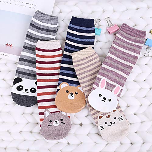 Image of Chalier 5 Pairs Socks for Women, Fun Cat Dog Animal Funny Socks Gifts
