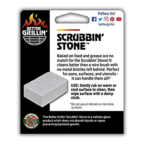 Better Grillin Scrubbin Stone Grill Cleaner-Scouring Brick/Barbecue Grill Brush/Barbecue Cleaner For Bbq, Griddle, 2Pk #TOP1