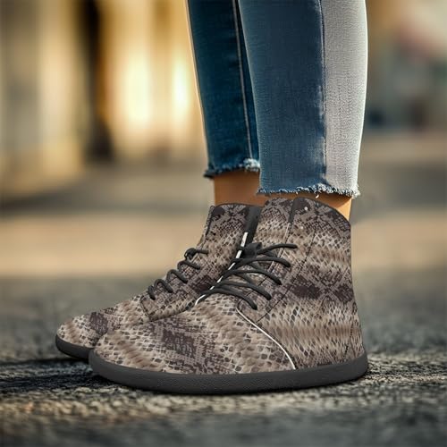 Image of Fashion Print Womens Mens High Top Barefoot Sneakers Flat Shoes