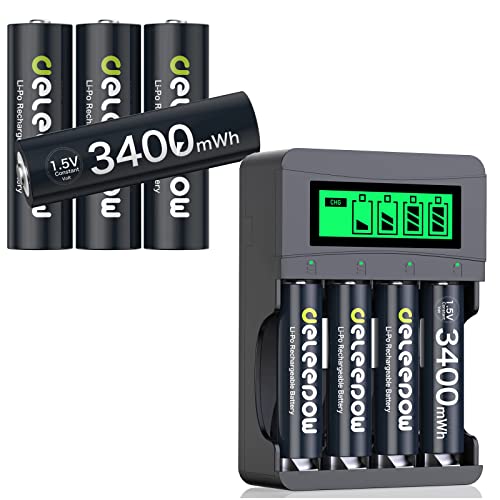 Deleepow Bundle Of Rechargeable Aa Batterie With Charger And Lithium Aa Batteries #TOP20