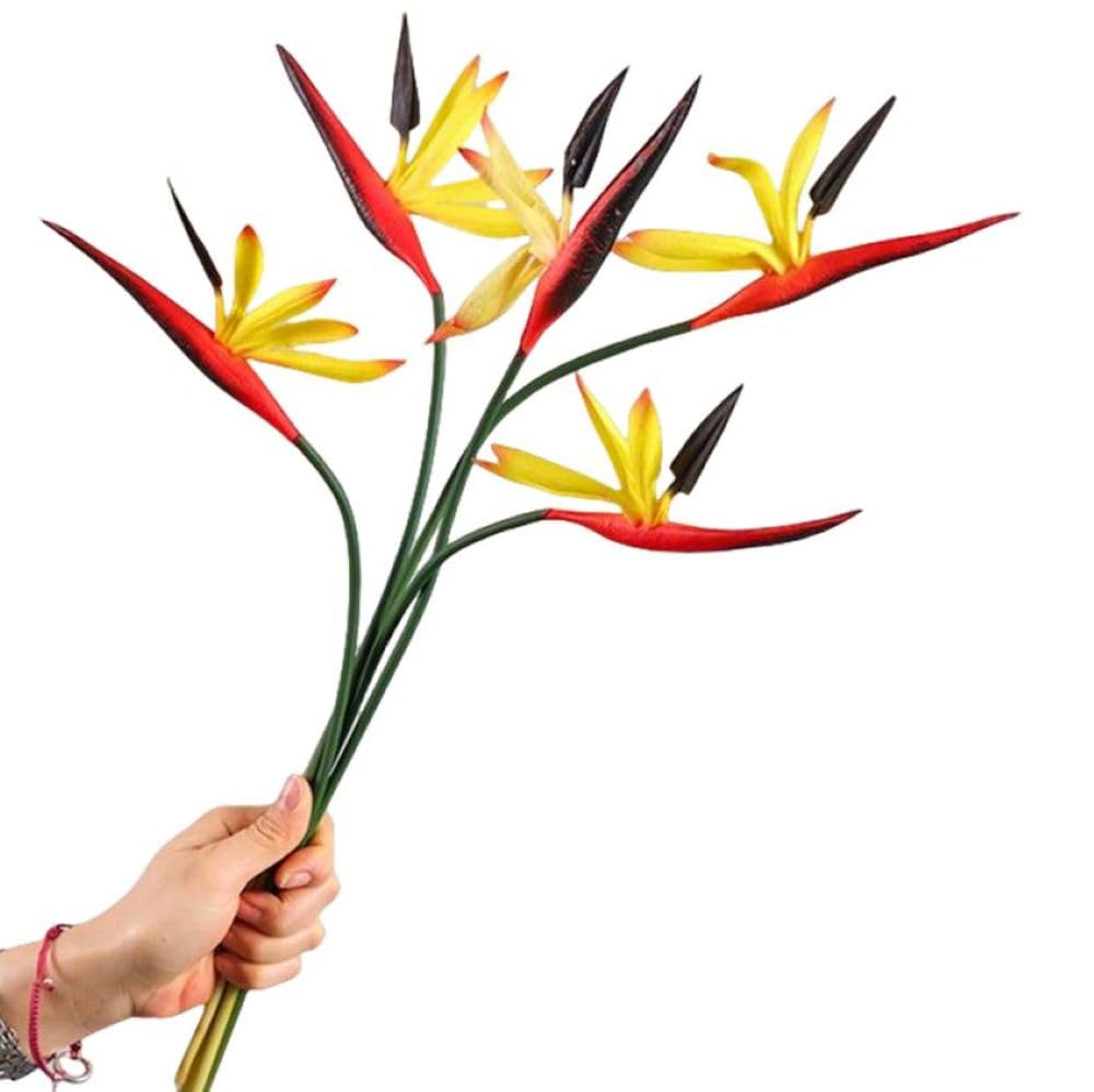 8 Pack 21-1/2 Inch Artificial Flowers Bird of Paradise,Green Plant for Home Garden Decoration Office Verandah Wedding Decorations (Yellow) โ image 1