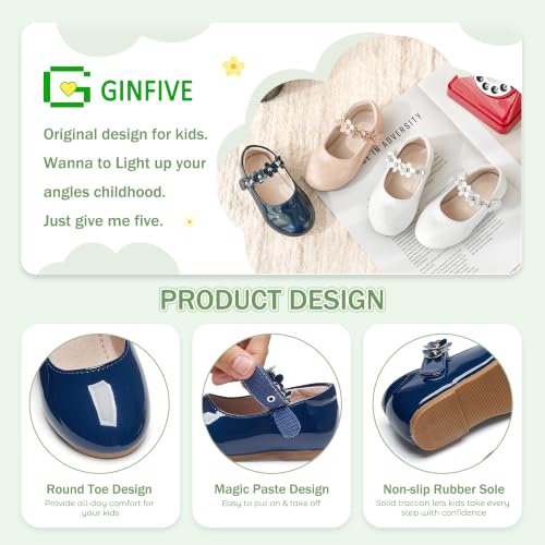 Image of GINFIVE Toddler Girls Dress Shoes Little Girls Mary Janes Ballerina Flats Shoes Toddler
