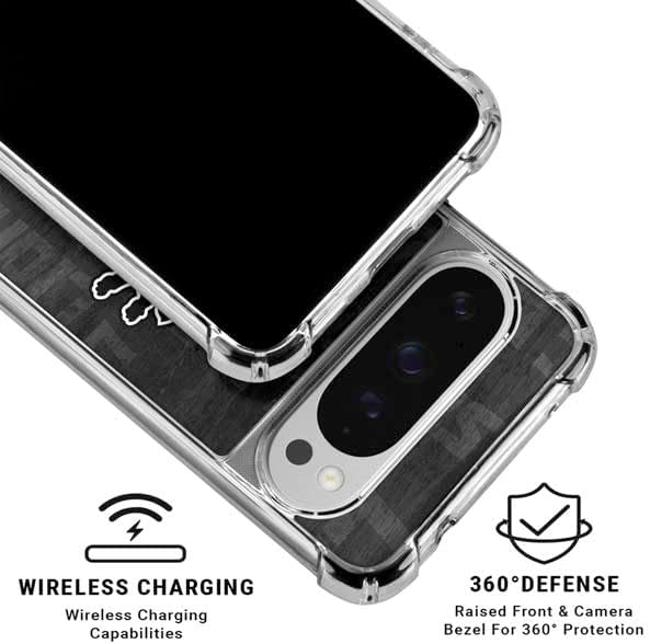 Skinit Clear Phone Case Compatible with Google Pixel 10 Pro XL - Officially Licensed NFL Detroit Lions Black & White Design