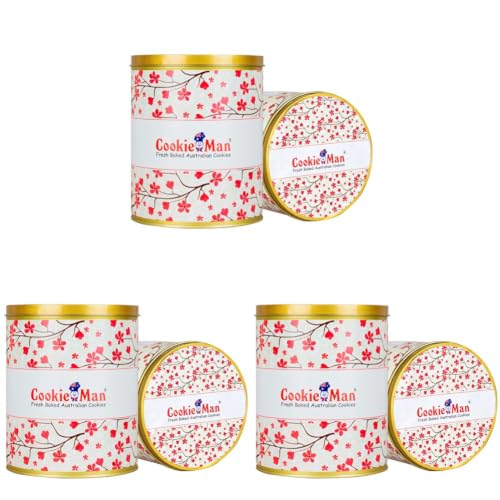 Image of CookieMan Assorted Cookies Gift Tin| Premium Gift Box With Choco Chip, Double Choco Chip, Butter Cashew & Mocha Cookies For Special Occasions & Gifting,600 Gram (Pack of 3)