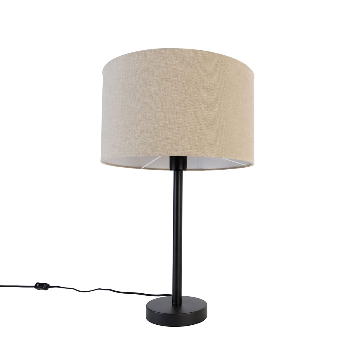 Qazqa editor stof - Lampada da terra con paralume Design - 1 luce - L 125 cm - Nero - Design - Soggiorno I Camera da letto I Sala da Pranzo I Cucina