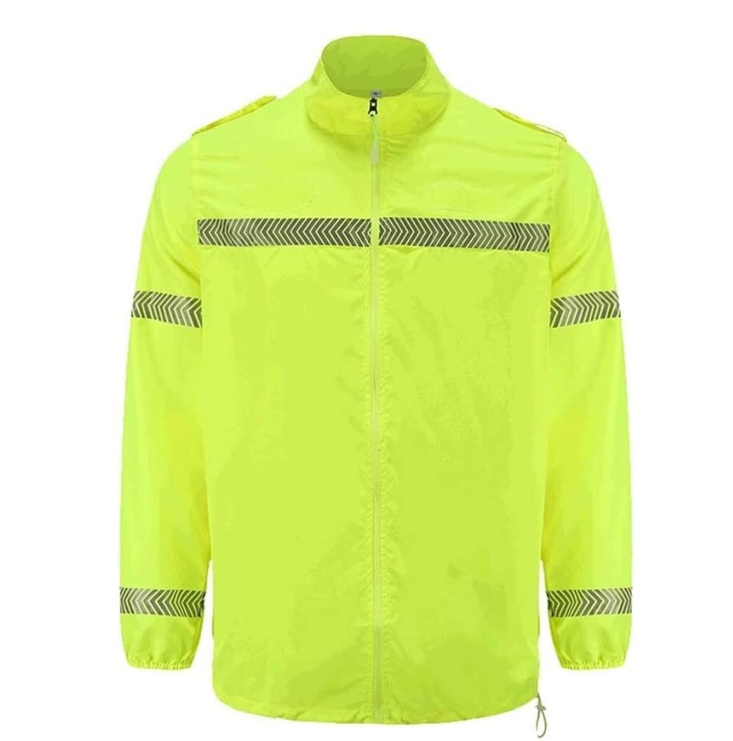 Kamizelka ochronna High Vis, Odblaskowa odzież chroniąca przed słońcem, kurtka odblaskowa z długim rękawem, na wynos, kamizelka budowlana do ekspresowej dostawy(Large)