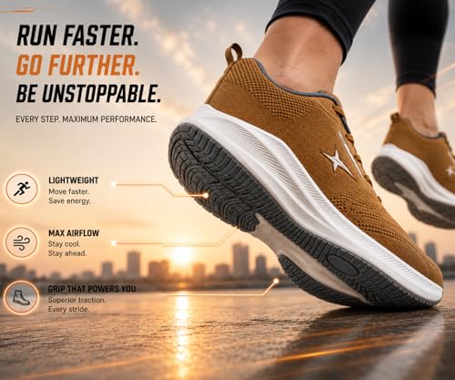 Image of Kraasa Men's Running Shoes | Breathable Mesh Upper | Lightweight Phylon Sole | Cushioned EVA Insole | Comfortable Sports & Casual Sneakers for Gym, Walking & Daily Use
