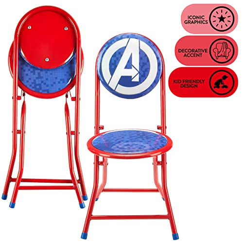 Image of Marvel Avengers 3 Piece Foldable Round Table and Chair Set, Ages 3+