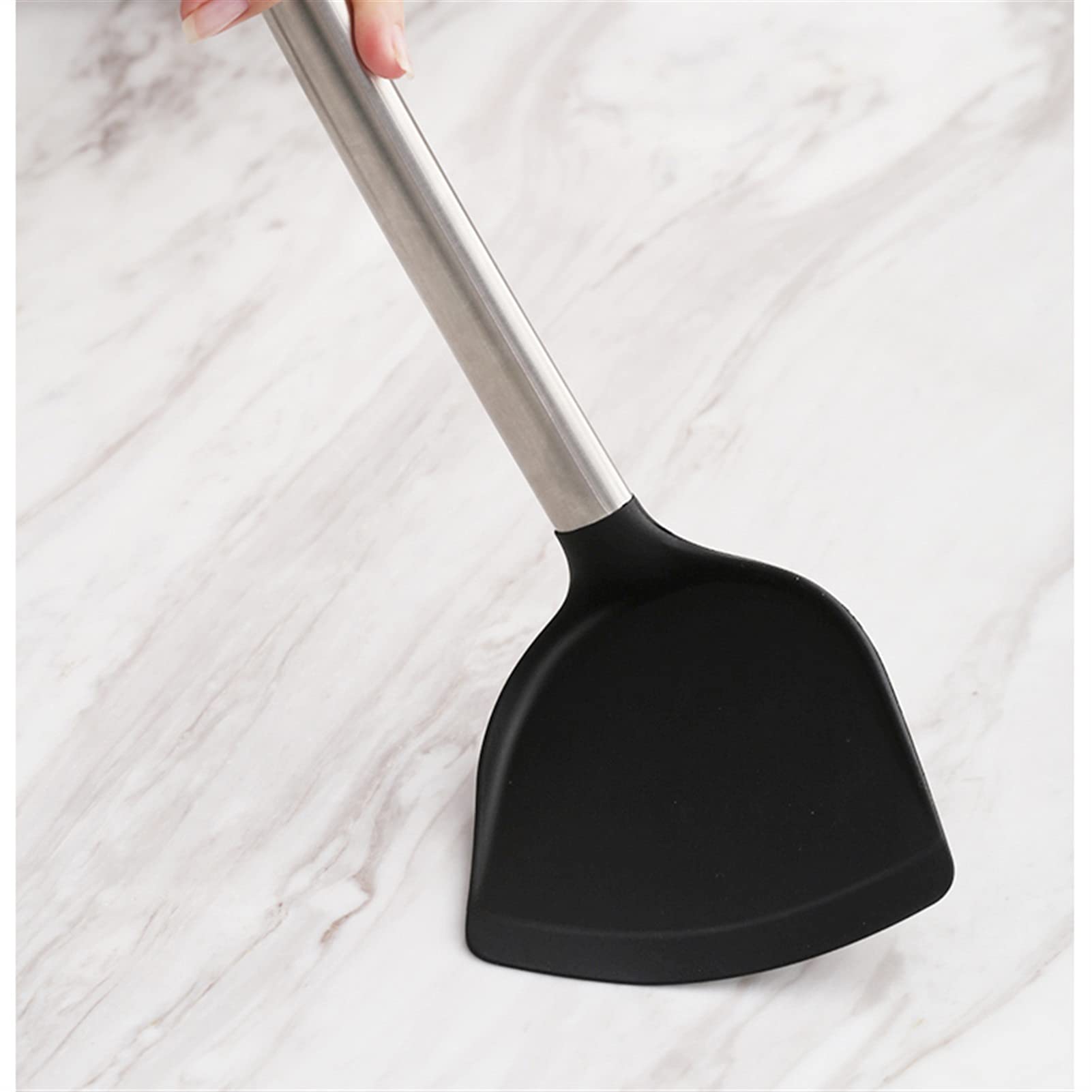 Raspador de Silicona 4 Piezas Espátula de Silicona de Acero Inoxidable Utensilios de Cocina Resistentes al Calor Utensilios de Cocina Ideales para Huevos y，
