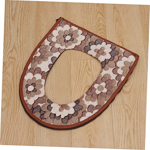 Healeved Toilettensitz Gepolsterter Reißverschluss Toilettensitzkissen Toilettensitzwärmer Toilettensitzabdeckung Toilettendeckel wasserdichte Heizung Khaki Toilettensitzauflage – Bild 5