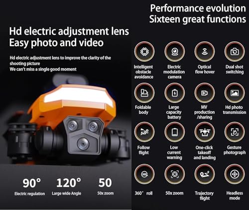 Image of Amitasha P18Pro Obstacle Avoidance Dual HD Camera 4K 1080p RC Drone with Gesture Remote Control Flying Mode Brushless Motor and 2 x 1800mAh Rechargeable Battery