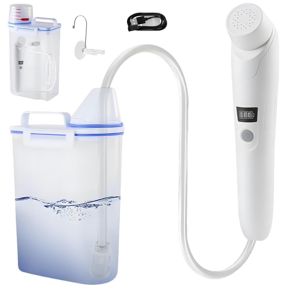SKJJM Electric Portable Bidet Sprayer, 2.5L Water Tank Rechargeable Handheld Travel Bidet, USB-C Charging Bidet Sprayer for Bathroom, Outdoor Hiking, Personal Clean, Postpartum Care, Hemorrhoids