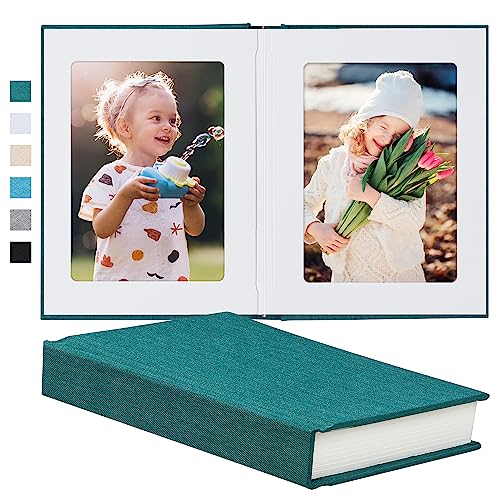 Pssoss 5x7 Photo Album with Writing Space, Linen Cover, 30 Photos
