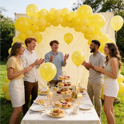 Image of Yellow Balloons Birthday Party Balloons - 100 Pack Balloon 12 inch for Sunflower Birthday Decorations