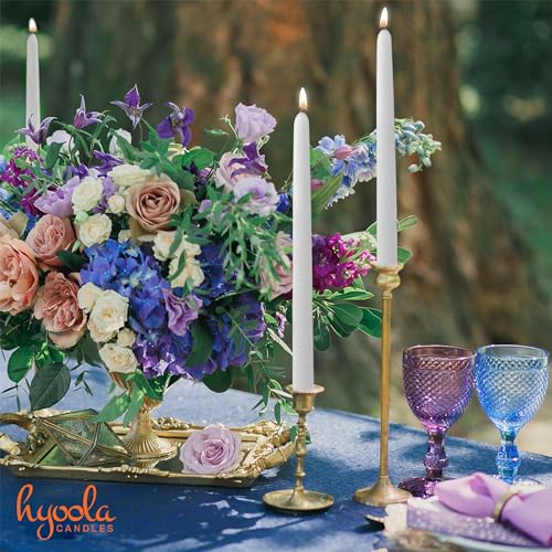 Hyoola 11101 12 Pack Tall Taper Candles - 10 Inch White Dripless, Unscented Dinner Candle - Paraffin Wax thumb #6
