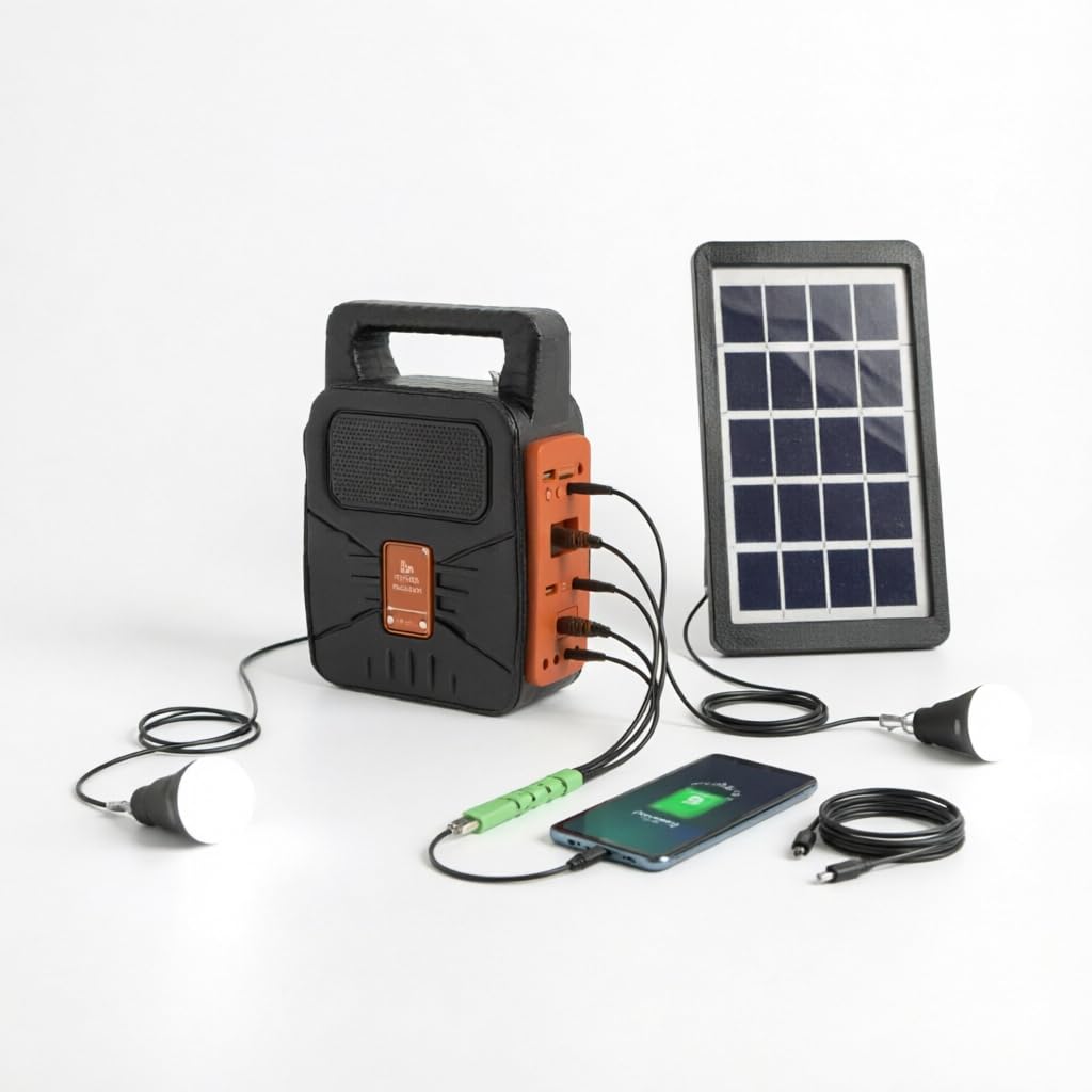𝐃𝐫𝐮𝐦𝐬𝐭𝐨𝐧𝐞 𝟓 𝐘𝐞𝐚𝐫 𝐄𝐱𝐜𝐥𝐮𝐬𝐢𝐯𝐞 𝐖𝐚𝐫𝐫𝐞𝐧𝐭𝐲 Solar Power Generator 4500mAh with LED Bulbs, Bluetooth Speaker & FM Radio Portable Solar Lighting System-picture-21