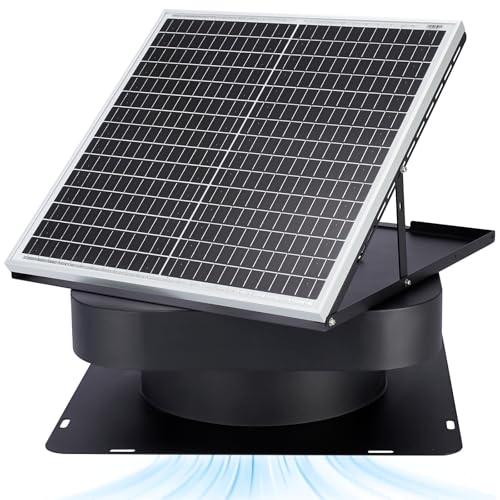 Solar Attic Fan 30W Controller-Free Auto Ventilates Up to 2000 Sq...