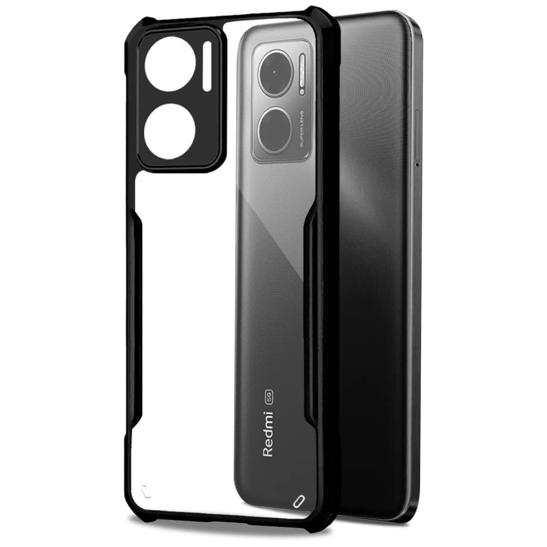 Fashionury TPU+Plastic Shockproof Crystal Clear Redmi 11 Prime 5G Back Cover Case 360 Degree Protection Protective Design Transparent Back Cover Case for Redmi 11 Prime 5G (Black) Bumper (B0BH2CFTHC) Amazon Price History, Amazon Price Tracker