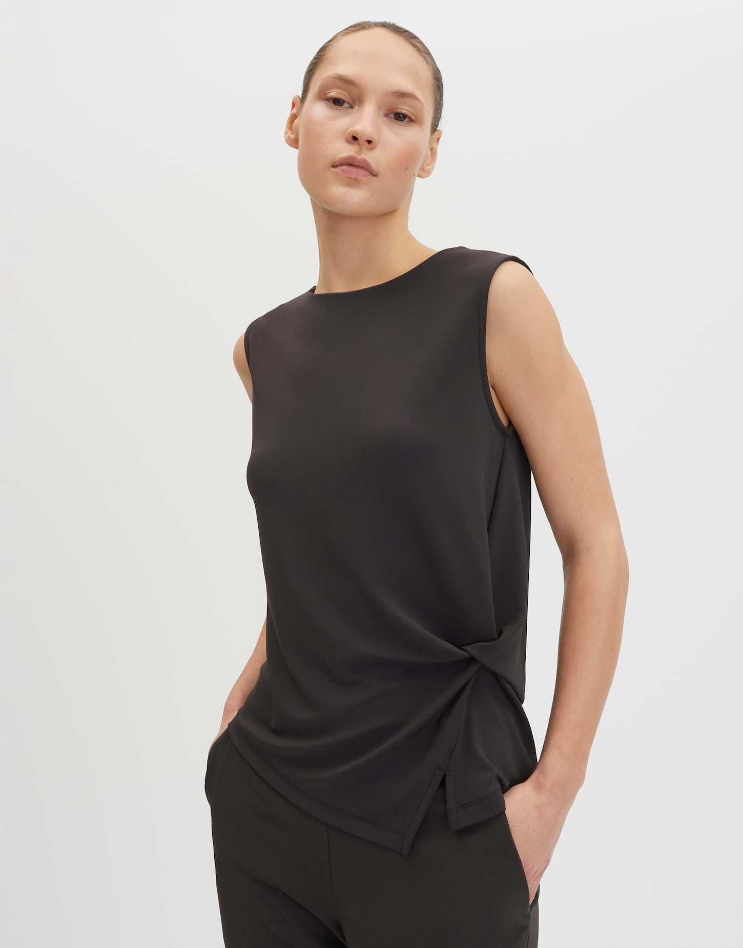 someday Damen Top | Jerseytop mit Knotendetail Slim Fit