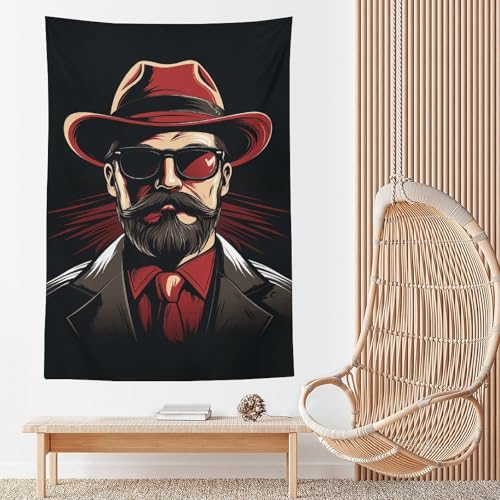 Tapisserie murale Barbe Noire grand format pour masquer mur vide