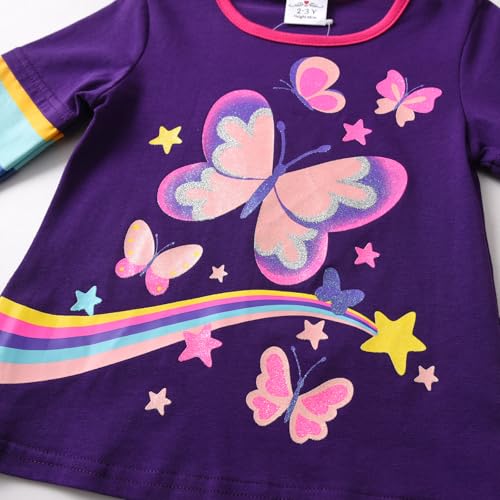 Image of VIKITA Girls Shirts Winter Long Sleeve Tops Print Tees for Girls,3-12 Years