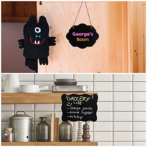Belle Vous Houten Kalkbord Borden (4 Pak) – Dubbelzijdig, Uitwisbare Borden & Berichtborden met Hang Touw – Decoratieve… - Image 6