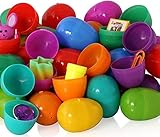 walla Toy Filled Easter Eggs, Surprise Eggs Filled with Easter Toys, 25 Pack Great for Easter Eggs School Hunt, Surprise Eggs Hinged Together for Easy Assembly