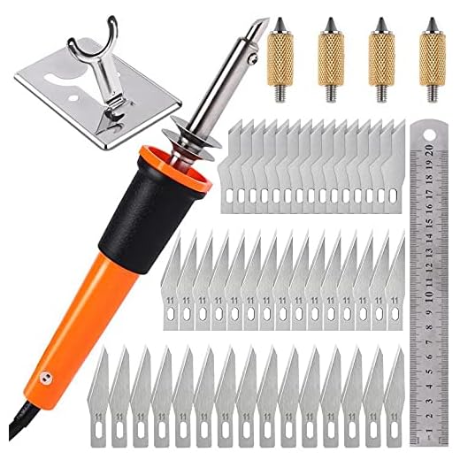 67Pcs Electric Hot Knife Cutter Tool Set, Hot Knife Multipurpose Stencil Cutter with Metal Stand, 60 Pieces Blades,110V
