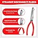 4 Pieces Automotive Electrical Disconnect Pliers Kit, High-Carbon Steel Connector Separator with Straight & 60° Pliers, Hose Clamp Plier, Plug Release Tool and Wire Terminal Removal in Storage Box