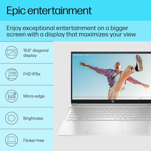 Image of HP Pavilion 15, 12th Gen Intel Core i3-1215U, 15.6-inch (39.6 cm), FHD, 12GB DDR4, 512GB NVMe SSD, Intel UHD Graphics, Backlit KB, Thin & Light (Win 11, MSO 2021, Silver, 1.74 kg),eg2124TU