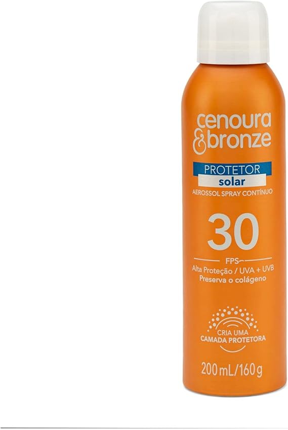 Cenoura e Bronze Protetor Solar Aerossol Cenoura E Bronze Fps30 200Ml Cenoura E Bronze Menor preço em Cenoura e Bronze Protetor Solar Aerossol Cenoura E Bronze Fps30 200Ml Cenoura E Bronze