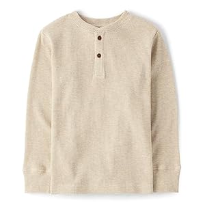 The Children’s Place boys Long Sleeve Thermal Henley Shirt