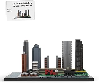 Architecture New York City Skyline Building Blocks Set, 1:2000 Long Island City Building Kit Designed by Taters, Home Decor & Collectible Architecture Model for Adults (907 Pieces)