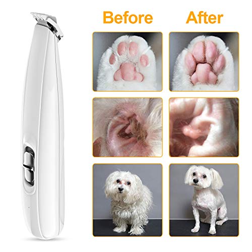 BEELIKE Dog Clippers - Dog Grooming Kit Pet Clippers - Cordless Dog Trimmers for Small Dogs Cats- USB Rechargeable Silent Pet Trimmer Clippers for Hair Small Area -Paws-Eyes-Face-Ears-Feet (White) - Thumbnail 6