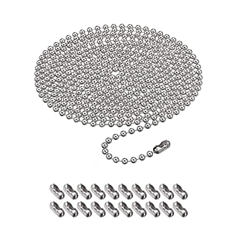 ChaîNe à Billes Acier Inoxydable Durable ChaîNe à Billes Chainette Store ChaîNe Au MèTre Collier Cadenas Acier Inoxydable Pour Colliers, DéCorations CréAtives (6 MèTres, DiamèTre 0,24 mm, 20 MèChes)